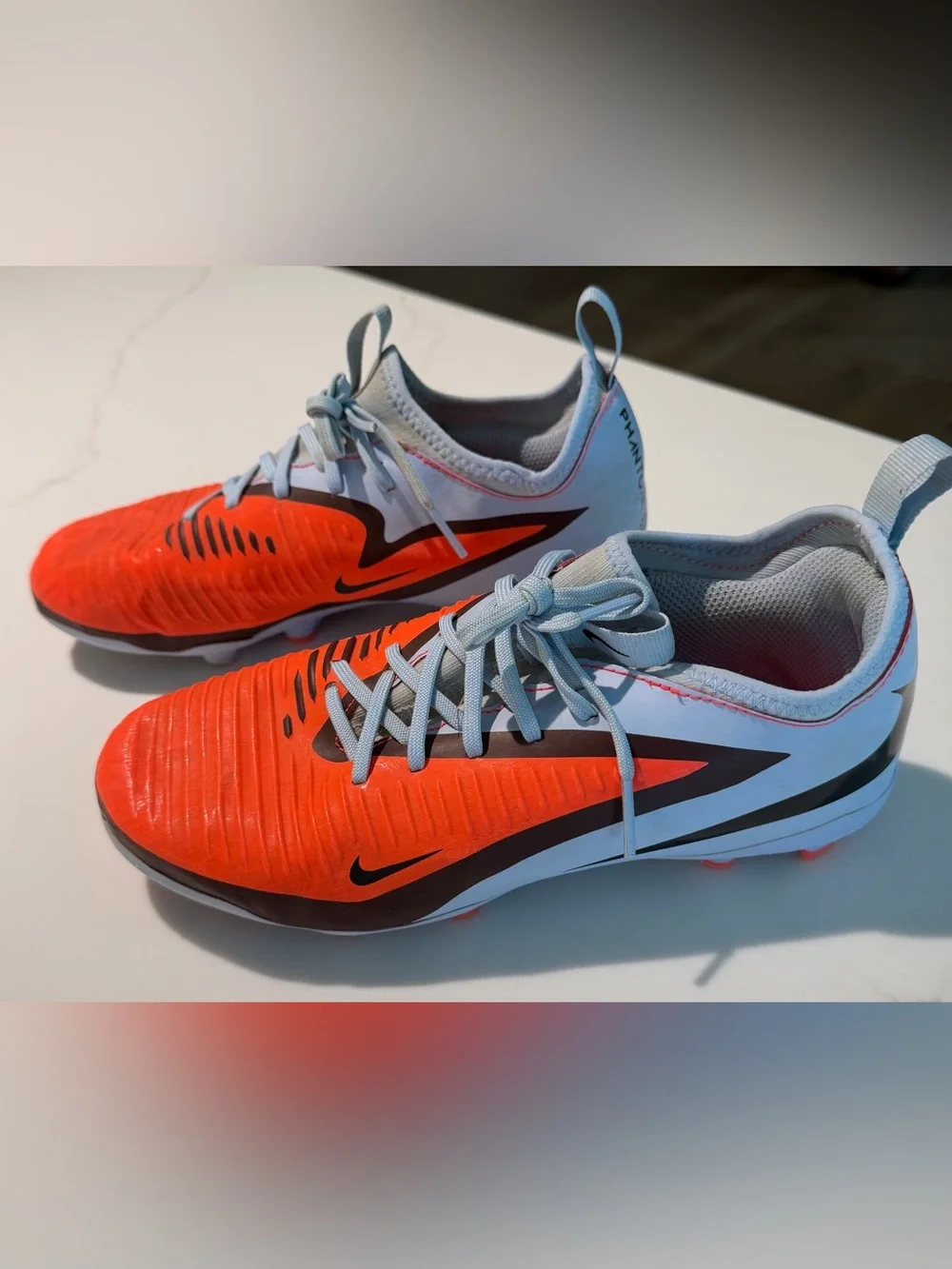 Nike Kids Orange and Light Blue Soccer Cleats